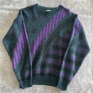 Vtg Le Tigre 80s/90s Textured Sweater Knit Biggie Cosby Chunky Coogi Style Size‎